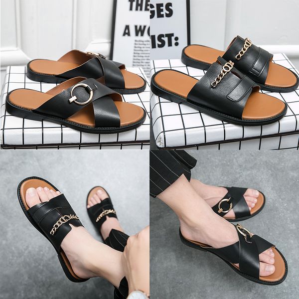 good quality luxury brand metal button designer slippers mayari florida arizona men flats sandals genuine leather slippers casual shoes beac, Black
good quality luxury brand metal button designer slippers mayari florida arizona men flats sandals genuine leather slippers casual shoes beac, Black