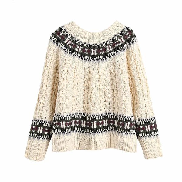 sweaters jacquard knit sweater round neck cable-knit pullover casual fashion warm women sweaters, White;black
sweaters jacquard knit sweater round neck cable-knit pullover casual fashion warm women sweaters, White;black