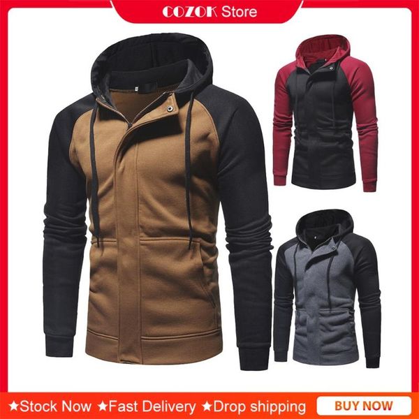men's hoodies & sweatshirts autumn and winter color matching casual slim zipper cardigan hooded sweater, Black
men's hoodies & sweatshirts autumn and winter color matching casual slim zipper cardigan hooded sweater, Black