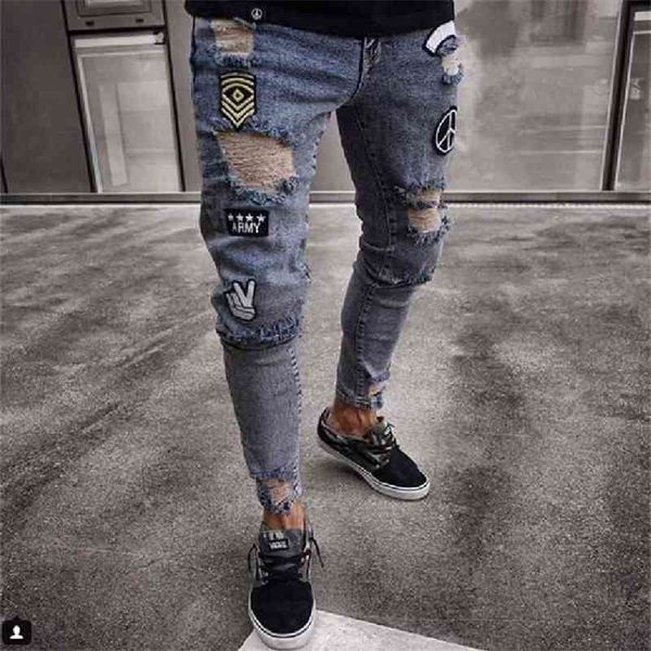 men stylish ripped jeans pants biker skinny slim straight frayed denim trousers fashion skinny jeans men clothes 210716, Blue
men stylish ripped jeans pants biker skinny slim straight frayed denim trousers fashion skinny jeans men clothes 210716, Blue