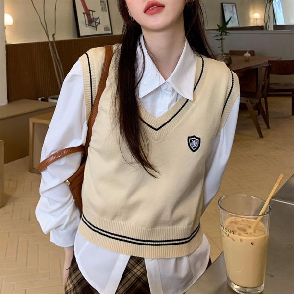 women's sweaters korean fashion women sleeveless tank v neck jumper knit pullovers student harajuku waistcoat vest college sweater knit, White;black
women's sweaters korean fashion women sleeveless tank v neck jumper knit pullovers student harajuku waistcoat vest college sweater knit, White;black