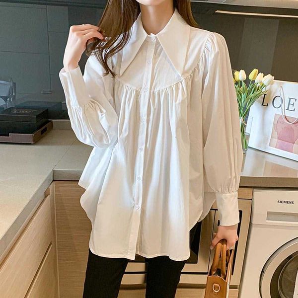women's blouses & shirts blouse doll collar spring niche solid color lantern sleeve ladies temperament long-sleeved shirt n16t, White
women's blouses & shirts blouse doll collar spring niche solid color lantern sleeve ladies temperament long-sleeved shirt n16t, White