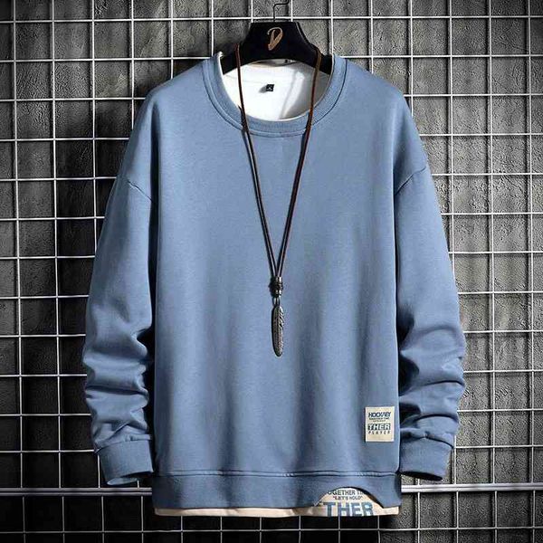 fashion simple large men's loose solid color fake two-piece set fattening oversize fat man long sweater, Black
fashion simple large men's loose solid color fake two-piece set fattening oversize fat man long sweater, Black