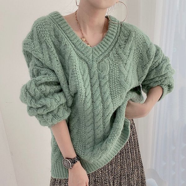 women's sweaters large korean-sized luxury pullovers laziness v-neck neck neck-style hemp fork friendly skin long knitted sweater sleev, White;black
women's sweaters large korean-sized luxury pullovers laziness v-neck neck neck-style hemp fork friendly skin long knitted sweater sleev, White;black