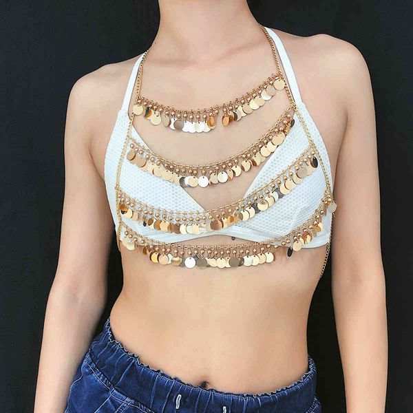 jewelry disc tassel clothing chain exaggerated geometric bead sequin multi-layer body chain female, Silver
jewelry disc tassel clothing chain exaggerated geometric bead sequin multi-layer body chain female, Silver