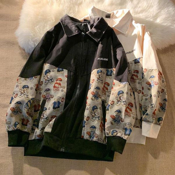 women's jackets autumn women bomber jacket oversize casual cartoon cute bear embroidered baseball fashion vintage basic coat male, Black;brown
women's jackets autumn women bomber jacket oversize casual cartoon cute bear embroidered baseball fashion vintage basic coat male, Black;brown