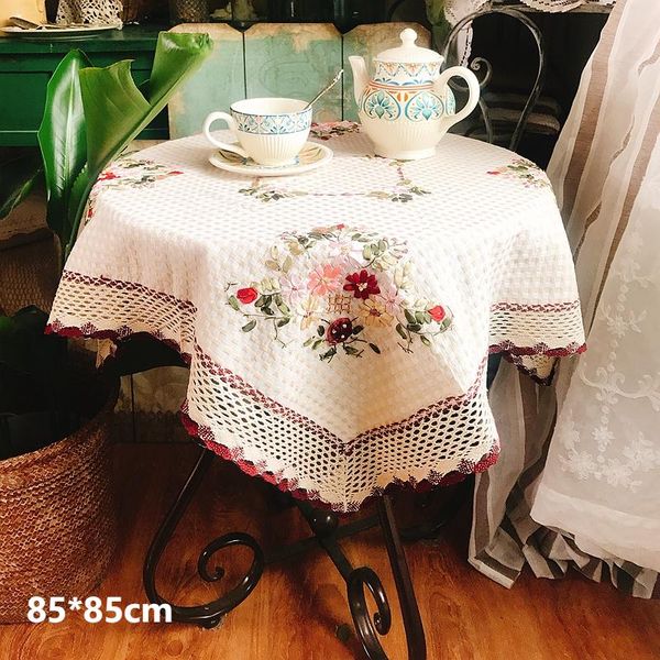 table cloth pastoral handmade ribbon embroidery round interior decoration coffee dressing tray
table cloth pastoral handmade ribbon embroidery round interior decoration coffee dressing tray