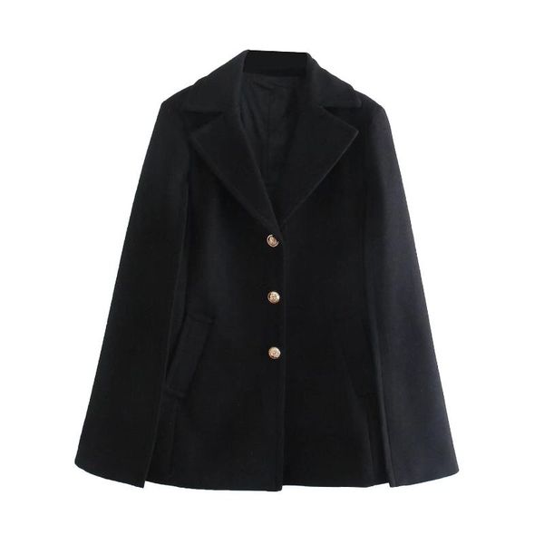 women's jackets woman casual black long sleeve woolen cape 2021 autumn female solid button jacket ladies elegant hollow out outwear, Black;brown
women's jackets woman casual black long sleeve woolen cape 2021 autumn female solid button jacket ladies elegant hollow out outwear, Black;brown