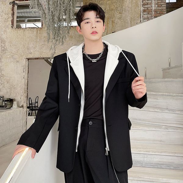 men's suits & blazers mens splice hooded coat man youthful fashion streetwear hip hop loose casual jacket blazer men 74f5, White;black
men's suits & blazers mens splice hooded coat man youthful fashion streetwear hip hop loose casual jacket blazer men 74f5, White;black