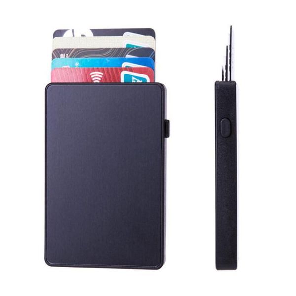 card holders anti-theft rfid id holder porte carte thin aluminium metal wallets pocket case bank women men box, Brown;gray
card holders anti-theft rfid id holder porte carte thin aluminium metal wallets pocket case bank women men box, Brown;gray