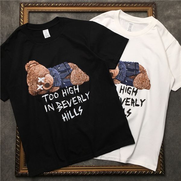 male t shirt black white street fashion 2 colours school style plush bear print t-shirt summer crew neck 100% cotton men short-sleeved tee, White;black
male t shirt black white street fashion 2 colours school style plush bear print t-shirt summer crew neck 100% cotton men short-sleeved tee, White;black