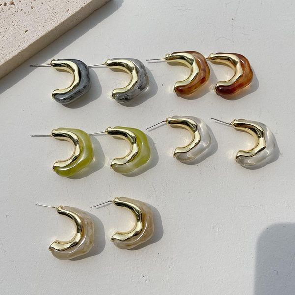 hoop & huggie huanzhi 2021 colorful golden metal vintage resin acrylic geometric irregular earrings for women party jewelry gifts, Golden;silver
hoop & huggie huanzhi 2021 colorful golden metal vintage resin acrylic geometric irregular earrings for women party jewelry gifts, Golden;silver