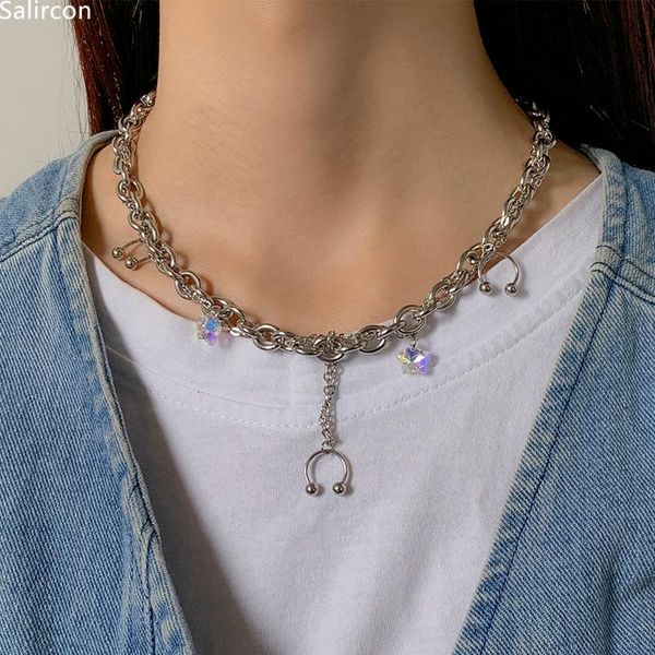 pendant necklaces punk statement short collar clavicle chain necklace for women tassel geometric kpop stainless steel jewelry gift, Silver
pendant necklaces punk statement short collar clavicle chain necklace for women tassel geometric kpop stainless steel jewelry gift, Silver