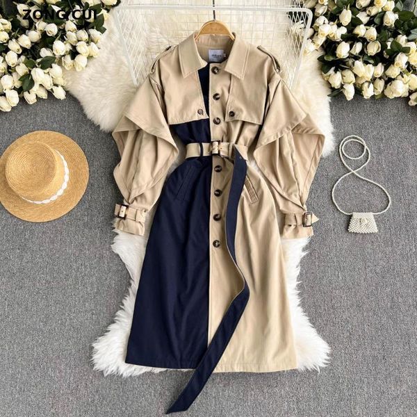 women's trench coats 2021 autumn winter women khaki long coat ladies turn down collar single breasted hit color designer england style, Tan;black
women's trench coats 2021 autumn winter women khaki long coat ladies turn down collar single breasted hit color designer england style, Tan;black