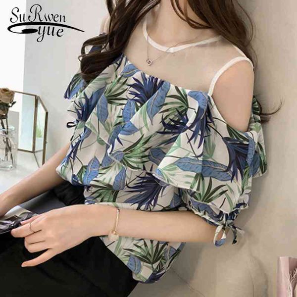 summer women blouse short sleeve plus size shirt o-neck print chiffon ruffles off shoulder 4868 50 210508, White
summer women blouse short sleeve plus size shirt o-neck print chiffon ruffles off shoulder 4868 50 210508, White