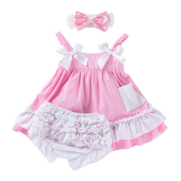 girl's dresses 3pcs est summer toddler infant baby girl cotton outfits set bows ruffles skirts overalls+shorts+headband cute clothes, Red;yellow
girl's dresses 3pcs est summer toddler infant baby girl cotton outfits set bows ruffles skirts overalls+shorts+headband cute clothes, Red;yellow