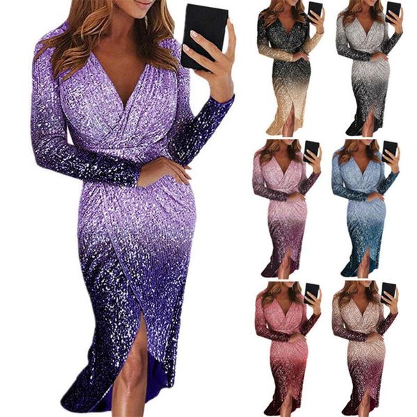 casual dresses women sequined long sleeve bodycon party dress v neck skinny split midi club vestido infantil, Black;gray
casual dresses women sequined long sleeve bodycon party dress v neck skinny split midi club vestido infantil, Black;gray