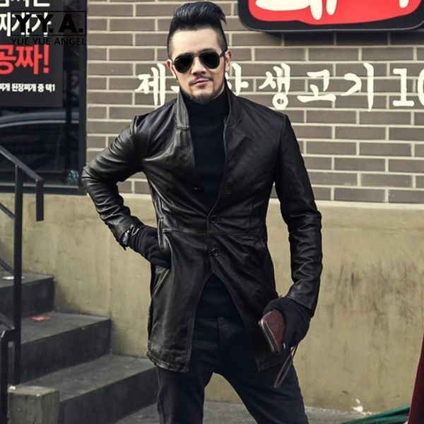 men's leather & faux street 100% genuine sheepskin coat men spring autumn slim fit single breasted business long jacket black casual fo
men's leather & faux street 100% genuine sheepskin coat men spring autumn slim fit single breasted business long jacket black casual fo