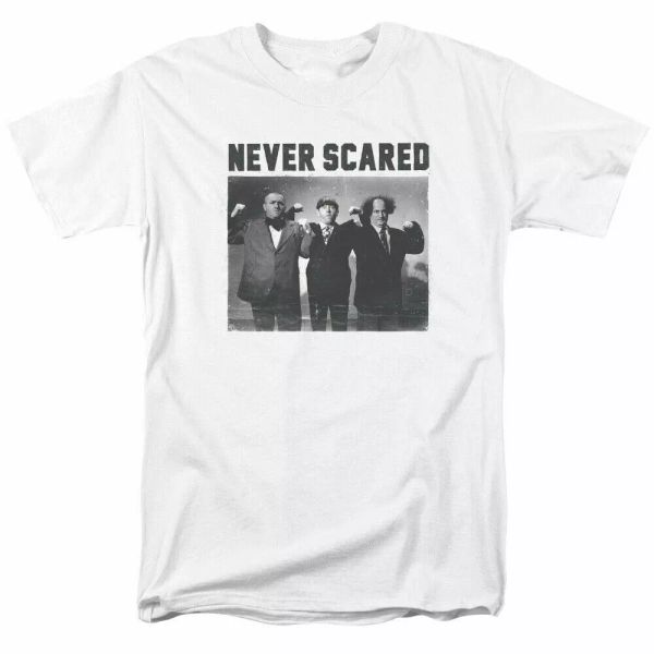 The Three Stooges Never Scared T Shirt Mens Licensed Moe Larry Curly Tee White, White;black
The Three Stooges Never Scared T Shirt Mens Licensed Moe Larry Curly Tee White, White;black