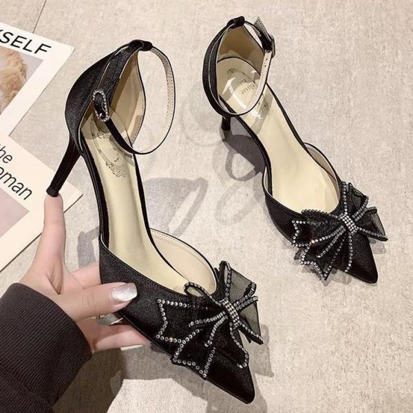 dress shoes lady mesh bow rhinestone high heel pointed toe crystal woman buckle strap zapatos de mujer plataforma pumps, Black
dress shoes lady mesh bow rhinestone high heel pointed toe crystal woman buckle strap zapatos de mujer plataforma pumps, Black