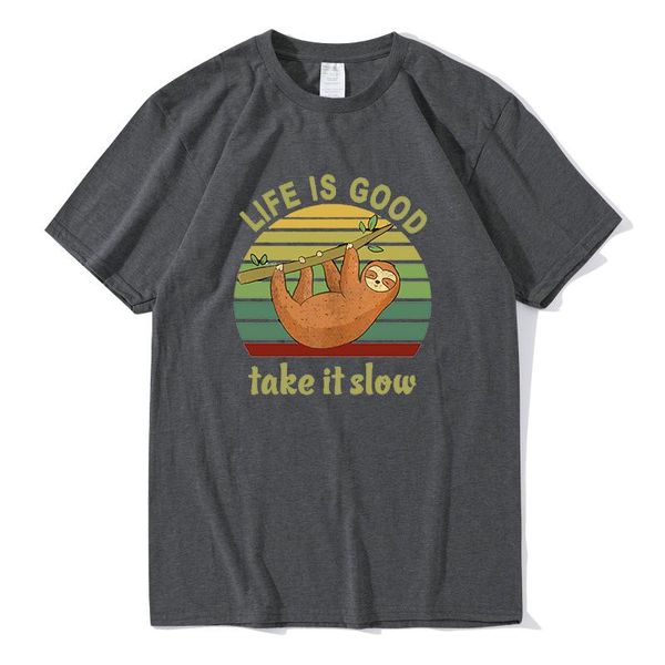 men's t-shirts funny t shirt sloth life is good take it slow vintage men short sleeve cotton novelty tee, White;black
men's t-shirts funny t shirt sloth life is good take it slow vintage men short sleeve cotton novelty tee, White;black