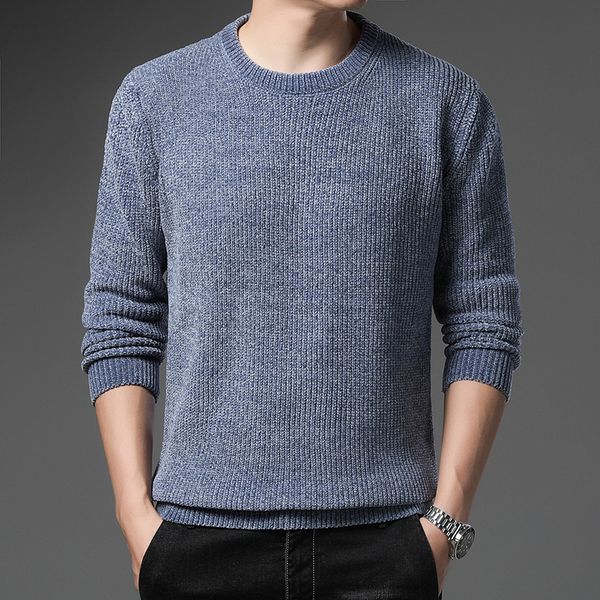 style knitwear in autumn winter men's round neck casual imitation chenille korean fashion middle-aged and young sweater, White;black
style knitwear in autumn winter men's round neck casual imitation chenille korean fashion middle-aged and young sweater, White;black
