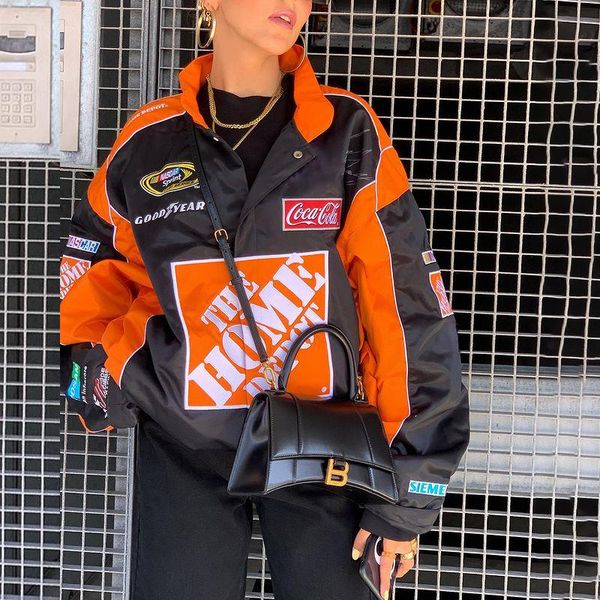 women's jackets high-quality baseball for women loose thin letter coat couple retro clothes oversize jacket 2021 spring and autumn, Black;brown
women's jackets high-quality baseball for women loose thin letter coat couple retro clothes oversize jacket 2021 spring and autumn, Black;brown