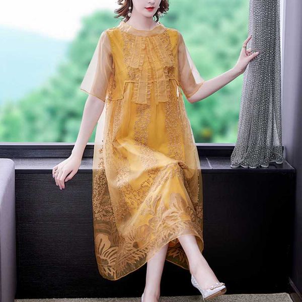 summer fashion elegant women high-end half sleeve o neck high waist loose organza embroidered dress 210531, Black;gray
summer fashion elegant women high-end half sleeve o neck high waist loose organza embroidered dress 210531, Black;gray