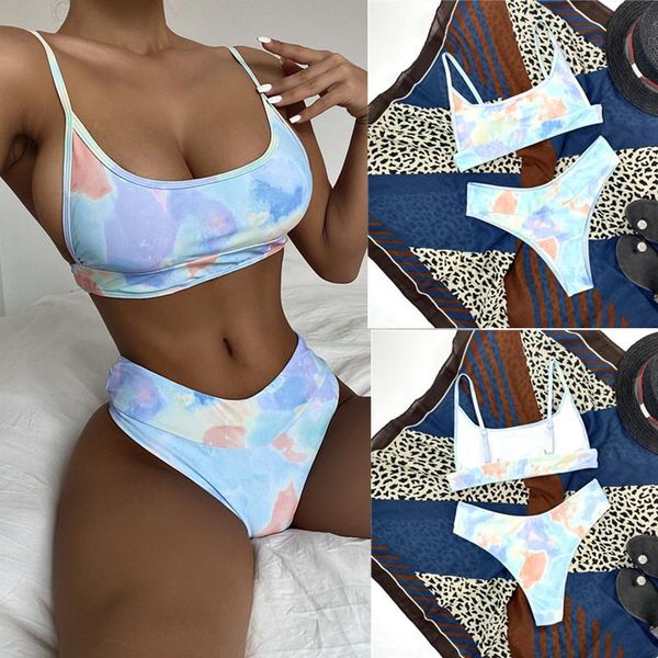 women's swimwear ladies summer split set, adults women tie-dye mixed color tank type backless bikini swimsuit, White;black
women's swimwear ladies summer split set, adults women tie-dye mixed color tank type backless bikini swimsuit, White;black