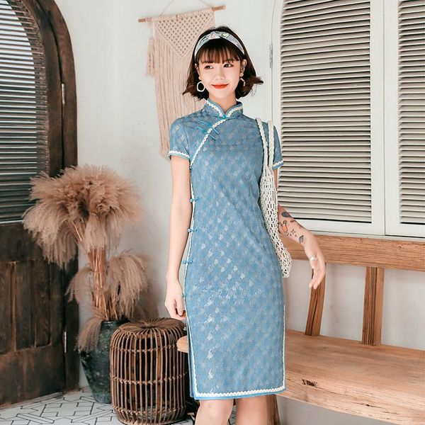 ethnic clothing vintage buttons qipao plaid women lace satin chinese style dress elegant evening party gown slim tight lady cheongsam, Red
ethnic clothing vintage buttons qipao plaid women lace satin chinese style dress elegant evening party gown slim tight lady cheongsam, Red