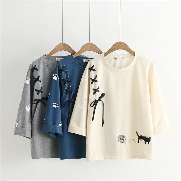 kawaii 3 4 sleeve women shirt cat caddice ball embroidery sweet harajuku loose casual tee shirts, White
kawaii 3 4 sleeve women shirt cat caddice ball embroidery sweet harajuku loose casual tee shirts, White