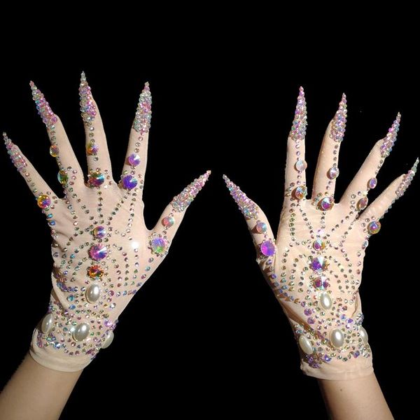 five fingers gloves luxurious ab rhinestone pearls women fashion crystal short drag queen nightclub stage performance show accessories, Blue;gray
five fingers gloves luxurious ab rhinestone pearls women fashion crystal short drag queen nightclub stage performance show accessories, Blue;gray