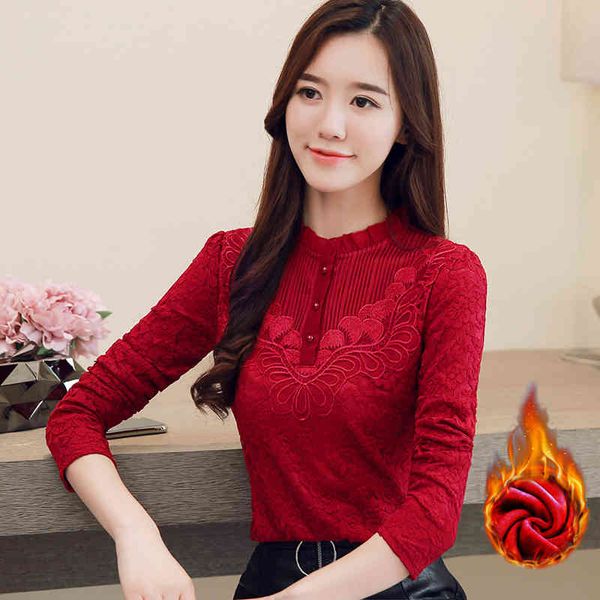 plus velvet thickened lace shirt women autumn winter size korean version long sleeve blouse shirts 626g 210420, White
plus velvet thickened lace shirt women autumn winter size korean version long sleeve blouse shirts 626g 210420, White