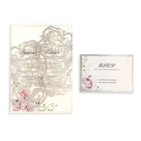25set flash silver wedding cards invitation with envelopes laser cut thank you card invites invitaciones de boda personalizables greeting
25set flash silver wedding cards invitation with envelopes laser cut thank you card invites invitaciones de boda personalizables greeting