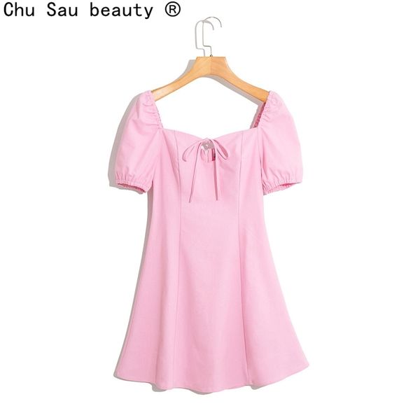 fashion summer square collar puff sleeve women skirt bow tie short dress solid color lace up female chic 210508, Black;gray
fashion summer square collar puff sleeve women skirt bow tie short dress solid color lace up female chic 210508, Black;gray