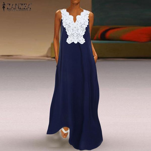 casual dresses vintage fashion 2021 party v-neck long maxi dress zanzea women summer vestidos lace sleeveless sundress pockets robe plus siz, Black;gray
casual dresses vintage fashion 2021 party v-neck long maxi dress zanzea women summer vestidos lace sleeveless sundress pockets robe plus siz, Black;gray