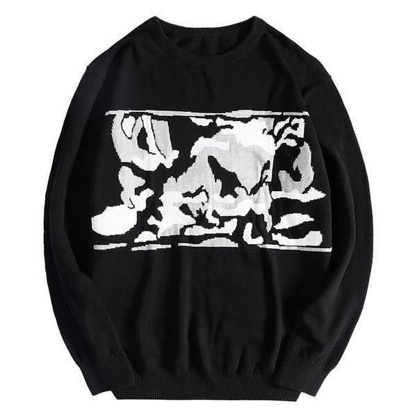 men's sweaters pullover men 2021 fashion brand camouflage sweater fattening fat autumn and winter clothing, White;black
men's sweaters pullover men 2021 fashion brand camouflage sweater fattening fat autumn and winter clothing, White;black