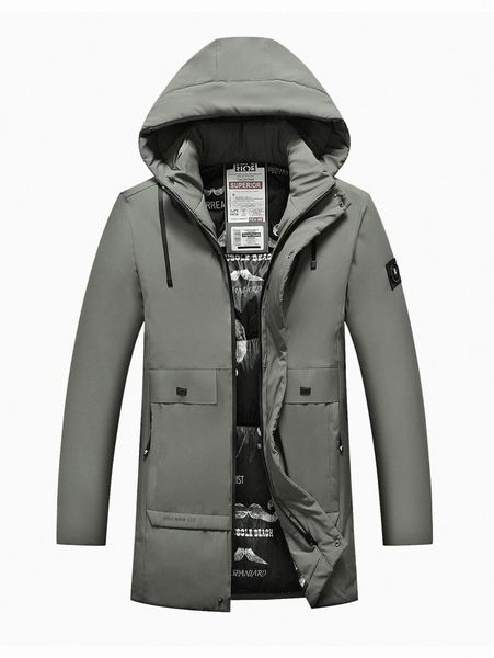 men patched detail letter graphic drawstring hooded winter coat y5jr#, Black;brown
men patched detail letter graphic drawstring hooded winter coat y5jr#, Black;brown