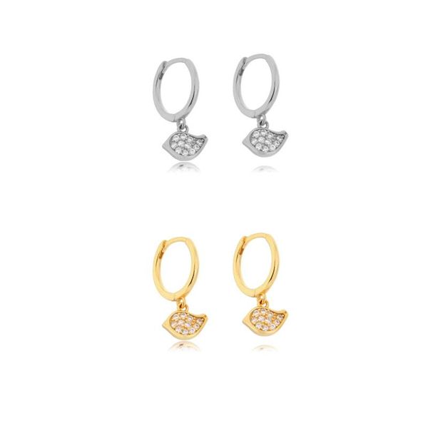 hoop & huggie wholesale paved zircon bird pendant earring for fashion women party minimalist piercing earings jewelry accessories gift, Golden;silver
hoop & huggie wholesale paved zircon bird pendant earring for fashion women party minimalist piercing earings jewelry accessories gift, Golden;silver