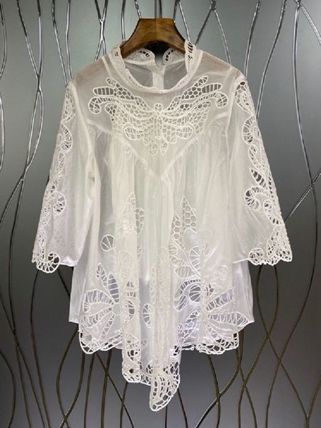 women's blouses & shirts plus size autumn fashion style women hollow out embroidery back button casual loose xl kkkl, White
women's blouses & shirts plus size autumn fashion style women hollow out embroidery back button casual loose xl kkkl, White