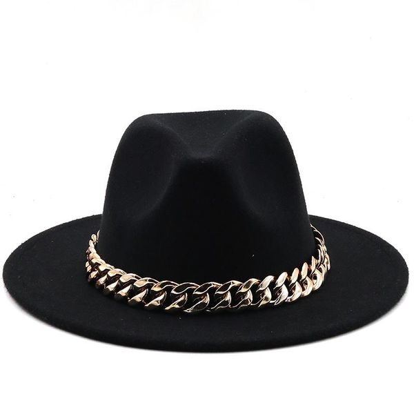 stingy brim hats womens's hat wide edge thick gold chain band classic black beige wild panama cowboy jazz men caps luxe fedora women, Blue;gray
stingy brim hats womens's hat wide edge thick gold chain band classic black beige wild panama cowboy jazz men caps luxe fedora women, Blue;gray