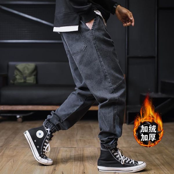 men's jeans autumn winter baggy cargo fashion cotton denim pants streetwear velvet joggers elastic waist trousers male, Blue
men's jeans autumn winter baggy cargo fashion cotton denim pants streetwear velvet joggers elastic waist trousers male, Blue