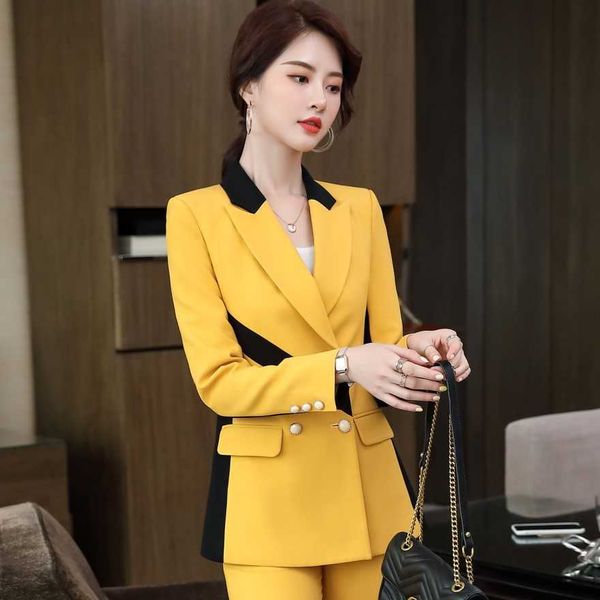 plus size women's business suit pants two-piece autumn and winter contrast color ladies office jacket slim trousers 210527, White
plus size women's business suit pants two-piece autumn and winter contrast color ladies office jacket slim trousers 210527, White