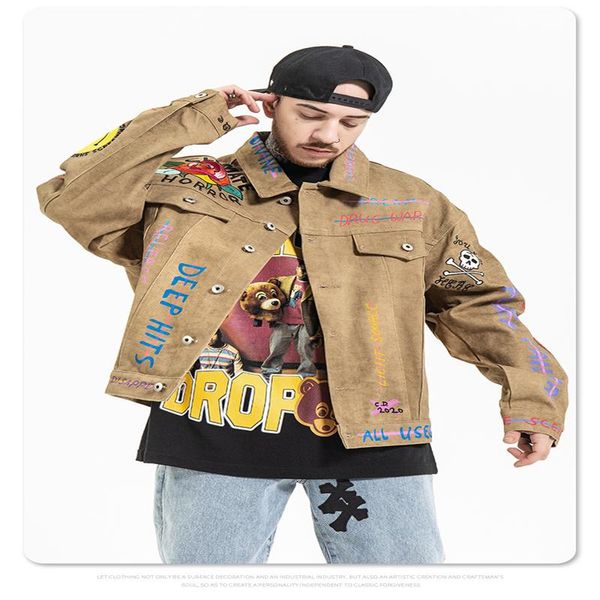 men's jackets the age season man 2021 logo hip-hop flame rose male skull embroidery graffiti denim jacket coat, Black;brown
men's jackets the age season man 2021 logo hip-hop flame rose male skull embroidery graffiti denim jacket coat, Black;brown