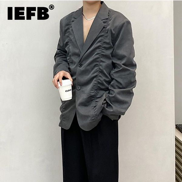 men's suits & blazers iefb men's wear autumn solid color pleated design korean casual suit coat black grey single breasted long sle, White;black
men's suits & blazers iefb men's wear autumn solid color pleated design korean casual suit coat black grey single breasted long sle, White;black
