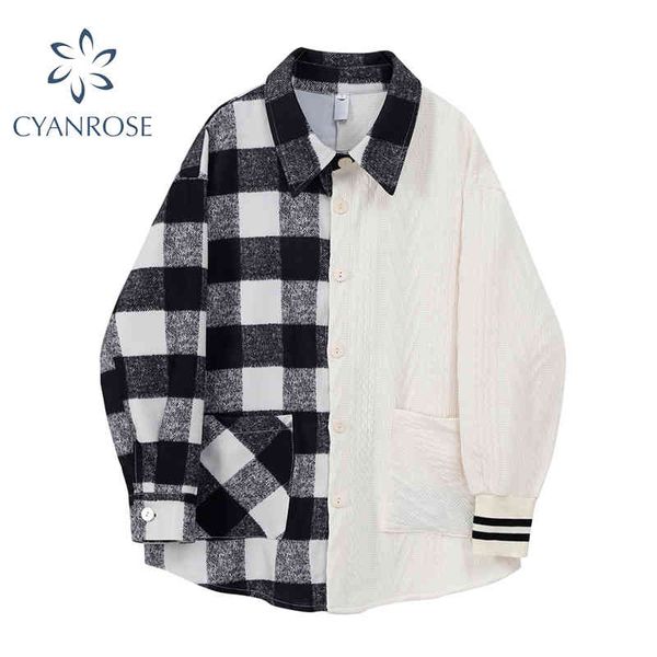 vintage long sleeve women oversize thick shirt fashion ladies loose patchwork plaid female woolen blouses spring 210417, White
vintage long sleeve women oversize thick shirt fashion ladies loose patchwork plaid female woolen blouses spring 210417, White