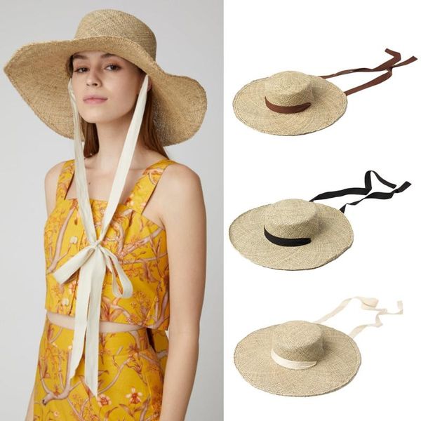 wide brim hats girls straw sun cap hepburn style lightweight braided hat straps adjustable charming lady daily accessory, Blue;gray
wide brim hats girls straw sun cap hepburn style lightweight braided hat straps adjustable charming lady daily accessory, Blue;gray