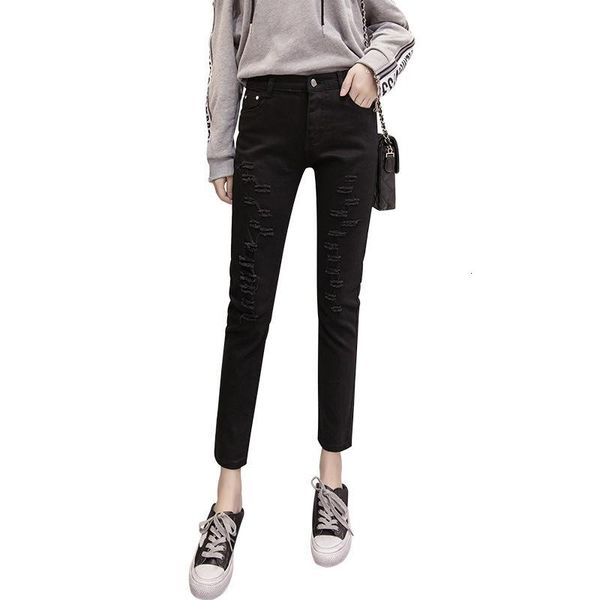 women's office lady skinny womens hole high waisted pencil denim jeans zippers ankle- length feminino, Blue
women's office lady skinny womens hole high waisted pencil denim jeans zippers ankle- length feminino, Blue