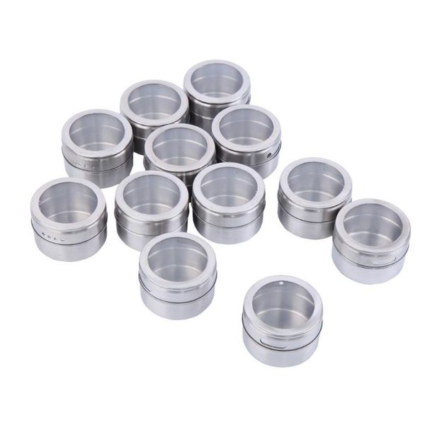 storage bottles & jars 12pcs magnetic spice tins stainless steel container clear lid home kitchen office bbq seasoning organizers f1
storage bottles & jars 12pcs magnetic spice tins stainless steel container clear lid home kitchen office bbq seasoning organizers f1