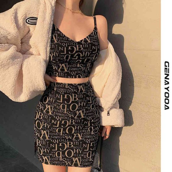 genayooa vintage 2 women sleeveless tank casual slim two piece set and streetwear mini skirt club wear 210417, White
genayooa vintage 2 women sleeveless tank casual slim two piece set and streetwear mini skirt club wear 210417, White